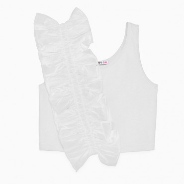 Biały top dla dziewczynki Patrizia Pepe 006751 - A - koszulka dziewczęca