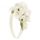 Opaska na włosy białe kwiaty Monnalisa 006806 - B - opaski do włosów dla dziewczynki