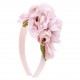 Opaska na włosy różowe kwiaty Monnalisa 006805 - B - opaski do włosów dla dziewczynki