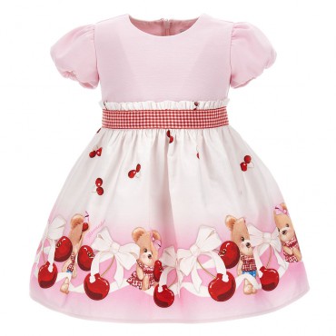 Wizytowa sukienka niemowlęca Monnalisa 006808 - A - ekskluzywne sukienki niemowlęce