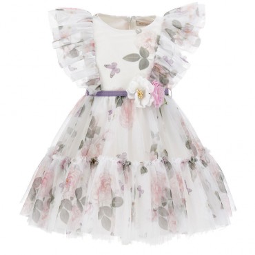 Tiulowa sukienka dla dziewczynki Monnalisa 006809 - A - sukienki dziewczęce na wyjątkowe okazje