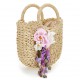 Słomiany koszyk dla dziewczynki Monnalisa 006810 - C - romantyczne torebki dziecięce
