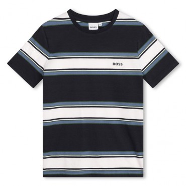 Chłopięca koszulka w paski Hugo Boss 006819 - A - t-shirt dla chłopca