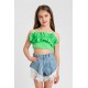 Czarny crop top dla dziewczynki Twin Set 006827 - B - krótki top dla nastolatki