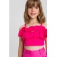 Crop top dla dziewczynki fuksja Twin Set 006828 - C - krótki top dla nastolatki