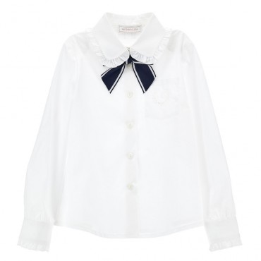 Biała szkolna bluzka dla dziewczynki 006844 - A - ubrania szkolne Monnalisa