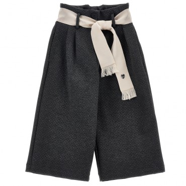 Szare spodnie dziewczęce z zaszewkami 006847 - A - ubrania dla dziewczynki Monnalisa