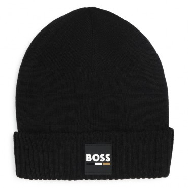 Czarna czapka dla chłopca Hugo Boss 006911