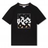 Czarny t-shirt dla chłopca Hugo Boss 006945