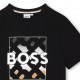 Czarny t-shirt dla chłopca Hugo Boss 006945 - C - markowe koszulki dla dziecka