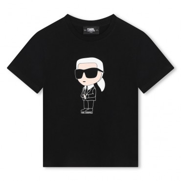 Czarny t-shirt dla chłopca Karl Lagerfeld 006959