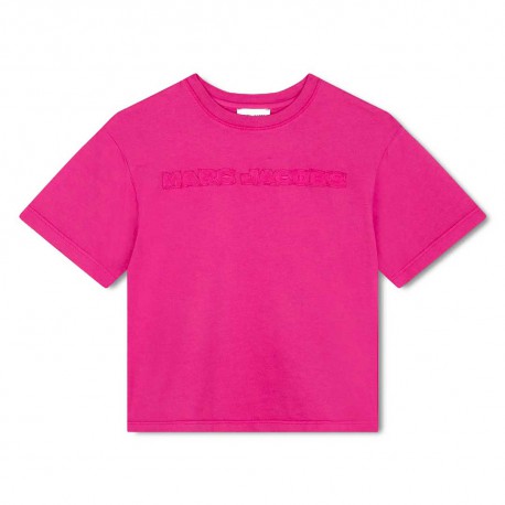 Różowy t-shirt dla dziewczynki Marc Jacobs 007086 - A - markowe koszulki dla dzieci