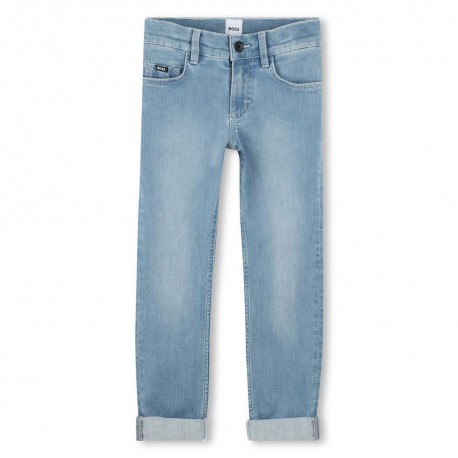 Niebieskie jeansy dla chłopca Hugo Boss 007254 A J51985 Z07