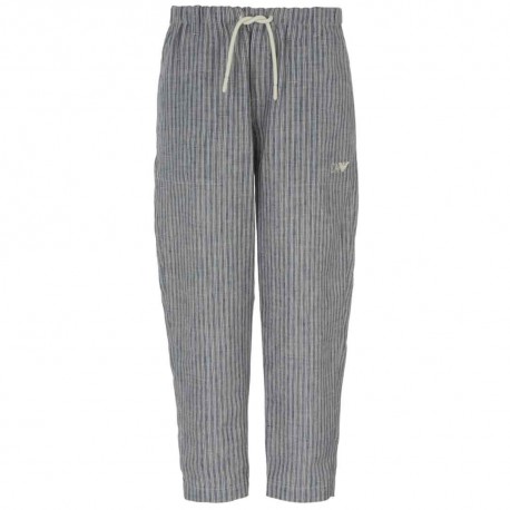 Lniane spodnie dla chłopca Emporio Armani 007494 - A - eleganckie ubrania chłopięce