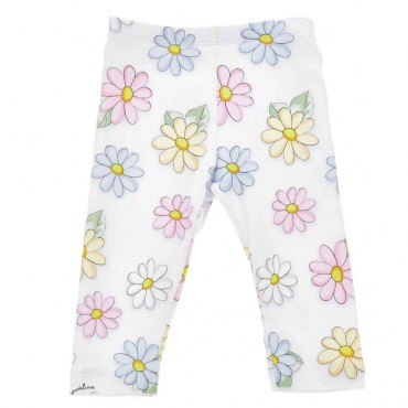 Niemowlęce legginsy w kwiaty Monnalisa 007508 A 31E408 5662 0099