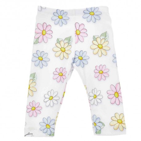 Niemowlęce legginsy w kwiaty Monnalisa 007508 A 31E408 5662 0099