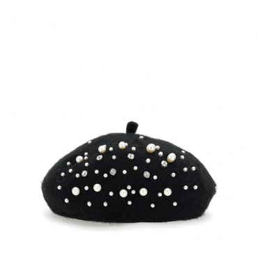 Czarny beret dla dziewczynki Monnalisa A 79F000 6080 0050