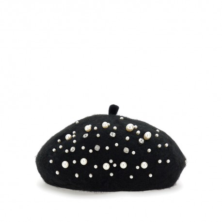 Czarny beret dla dziewczynki Monnalisa A 79F000 6080 0050