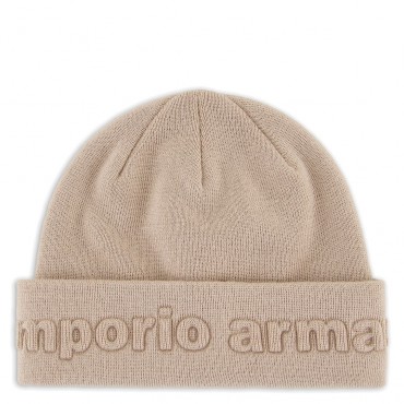 Beżowa czapka dla dziecka Emporio Armani EB000677 AF18838 U8140 A
