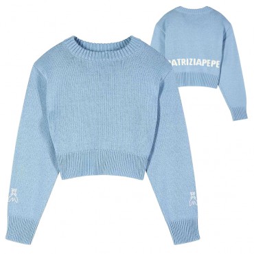 Niebieski sweter dziewczęcy Patrizia Pepe 7K0069 K282 CA86 A