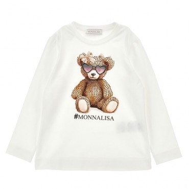 Biała bluzka dziewczęca Teddy Monnalisa 19F616 6003 0001 A