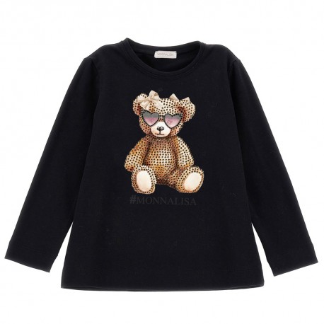 Czarna bluzka dziewczęca Teddy Monnalisa 19F616 6003 0050 A