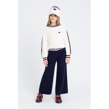Kremowy sweter dla dziewczynki Twin Set 252GJ3030 A
