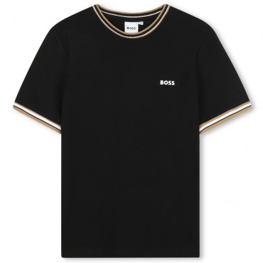 Czarny t-shirt dla chłopca Hugo Boss J52368 09B A