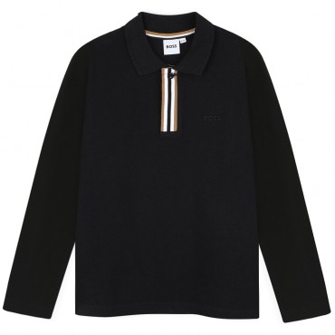 Czarne polo dla chłopca Hugo Boss J52333 09B A