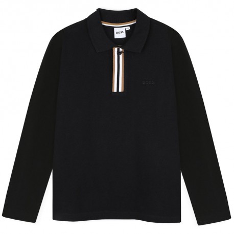 Czarne polo dla chłopca Hugo Boss J52333 09B A