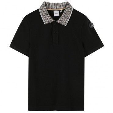 Czarne polo Hugo Boss J52341 09B dla chłopca A
