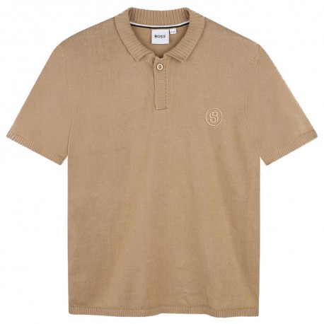 Beżowe polo dla chłopca Hugo Boss J52342 269 A