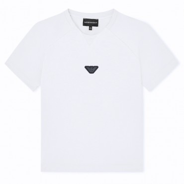 Biały t-shirt dla chłopca Emporio Armani EB000943 A
