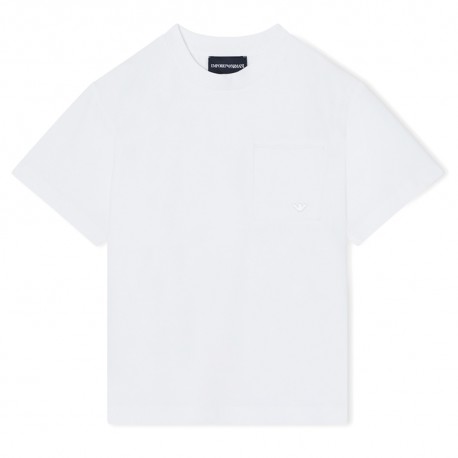 Biały t-shirt dla chłopca Armani EB001318 AF21808 U0003 A