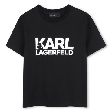 Czarny t-shirt chłopięcy Karl Lagerfeld Z31098 09B