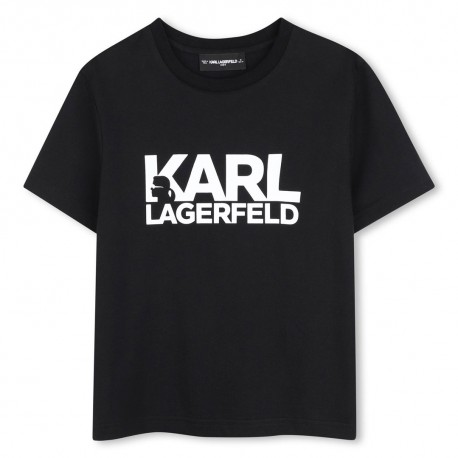 Czarny t-shirt chłopięcy Karl Lagerfeld Z31098 09B A