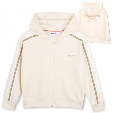Jasna bluza chłopięca z kapturem Hugo G01012 153