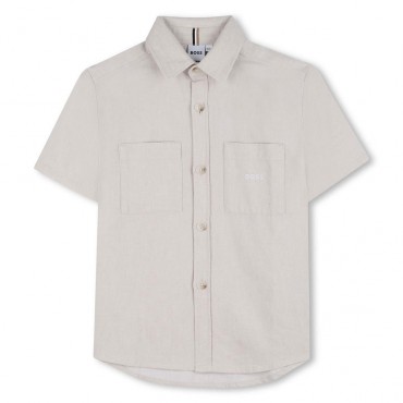 Lniana koszula chłopięca Hugo Boss J52942 130