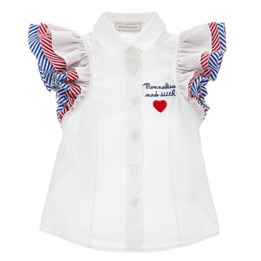 Biała bluzka dziewczęca Monnalisa 11G300 7116 0099