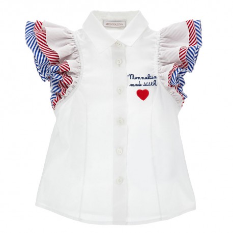 Biała bluzka dziewczęca Monnalisa 11G300 7116 0099 A