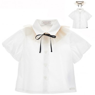 Biała koszula dla dziewczynki Monnalisa 17G300
