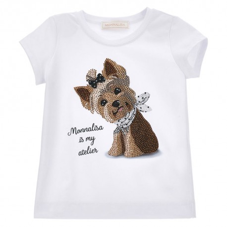 Koszulka dziewczęca z yorkiem Monnalisa 19G613 7032 0099 A