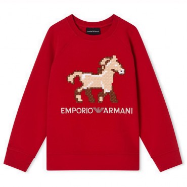 Czerwona bluza chłopięca Emporio Armani EB000915