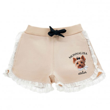 Beżowe szorty dziewczęce york Monnalisa 19G410 7031 0002 A