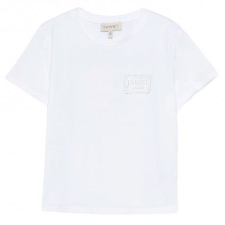 Biały t-shirt dziewczęcy Twin Set 261GJ2091 00526 A