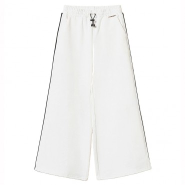 Białe spodnie dziewczęce Twin Set 261GJ2231 00526