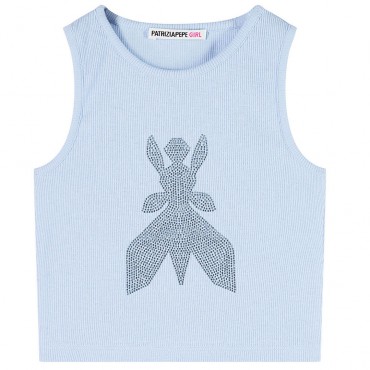 Niebieski top dziewczęcy Patrizia Pepe 7M0977