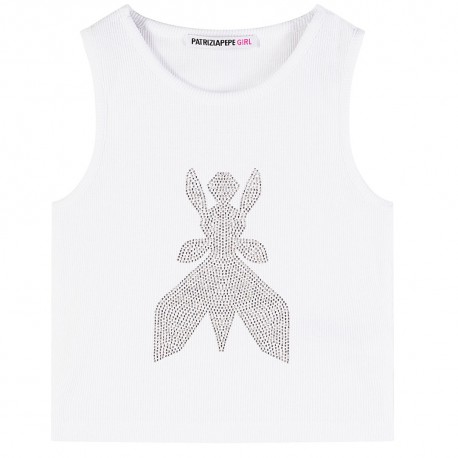 Biały top dla dziewczynki Patrizia Pepe 7M0977 J267 W146 A