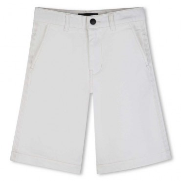 Białe bermudy chłopięce Karl Lagerfeld Z31086 195