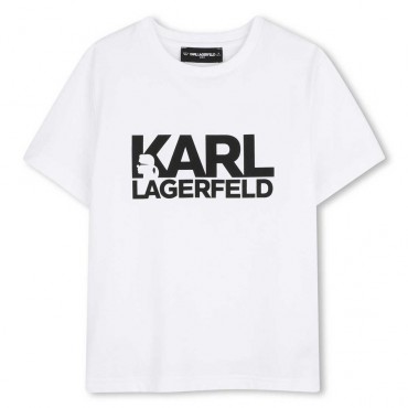 Biały t-shirt dla chłopca Karl Lagerfeld Z31098 10